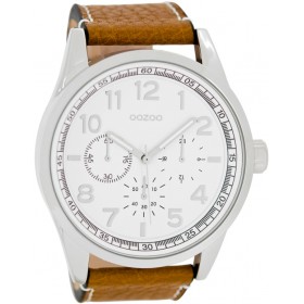 OOZOO Timepieces 50mm Cognac Brown Leather Strap C7480